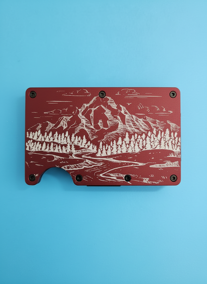 Mountain Theme Metal Minimalist Wallets